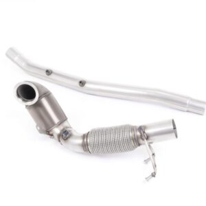 MILLTEK LARGE BORE DOWNPIPE WITH HI-FLOW SPORTS RACE CAT FOR 8V.2 AUDI S3 QUATTRO / 2016+ SEAT / 2016+ VOLKSWAGEN