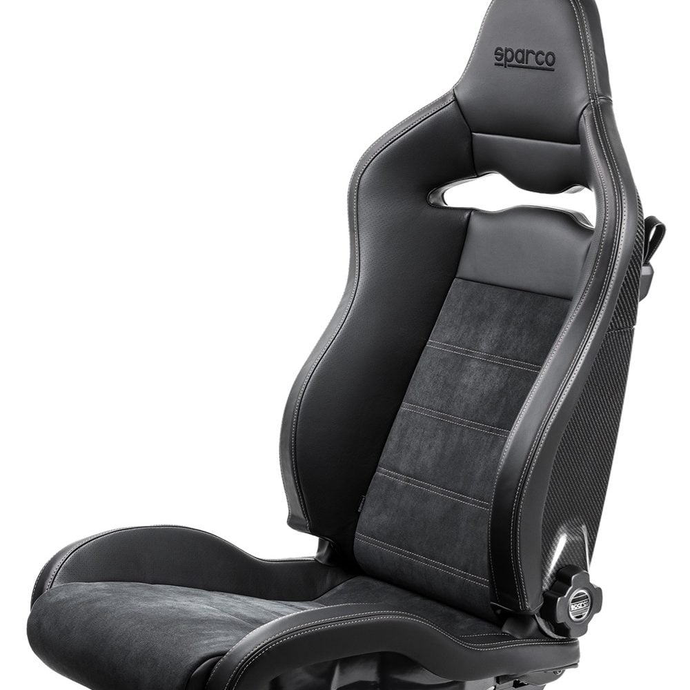 SPARCO SPX SPECIAL EDITION SEAT IN MATTE CARBON W/ GRAY STITCH (LEFT) [00974ZMTNRGRSX]