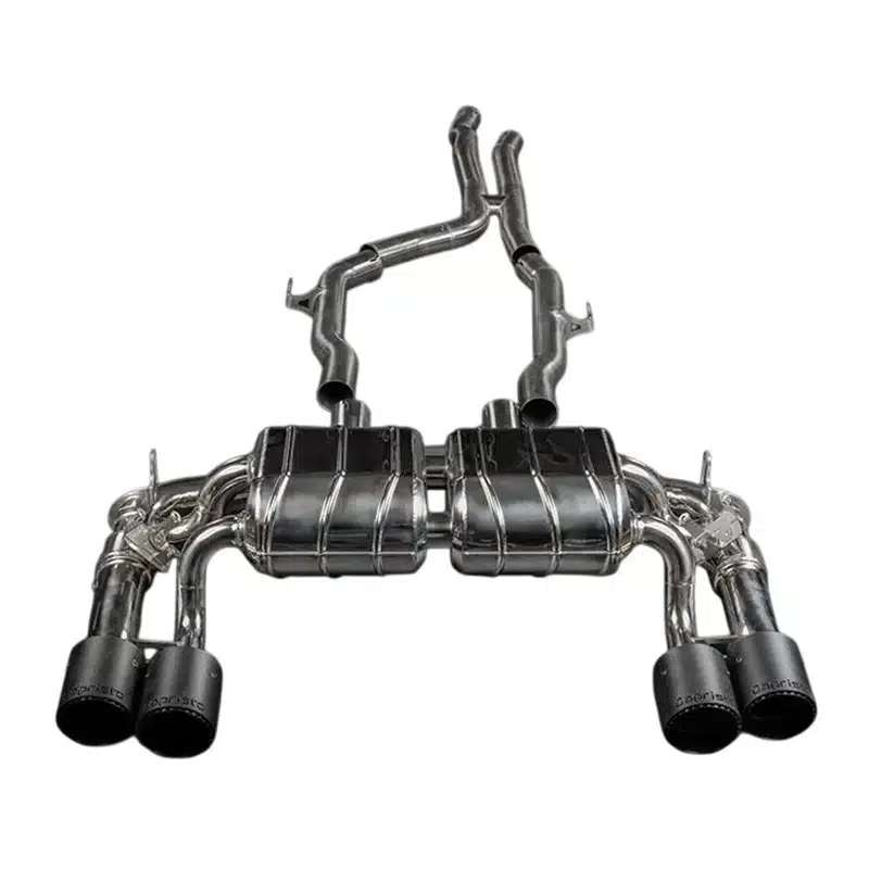 CAPRISTO VALVED EXHAUST SYSTEM W/ RACE MID-SILENCER & WICROM TIPS FOR F87 BMW M2 COMPETITION AND CS