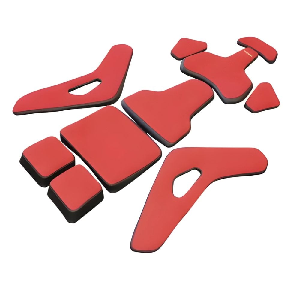 RECARO RACE SERIES PODIUM LEFT-PAD SET (MEDIUM) IN ALCANTARA RED / LEATHER BLACK [7228656.61.1B23]