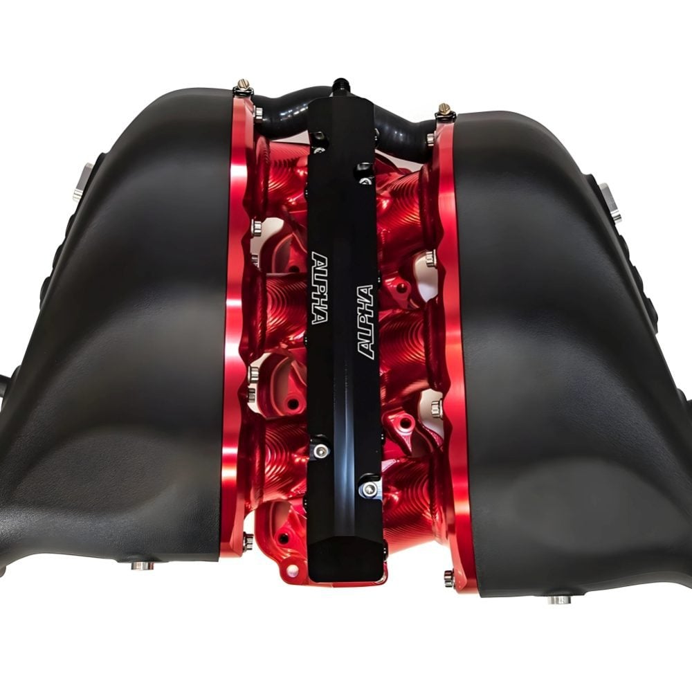 AMS PERFORMANCE CLEAR BILLET INTAKE MANIFOLD W/ CAST ALUMINUM PLENUMS & SECONDARY FUEL RAIL (12 INJECTORS) FOR R35 NISSAN GT-R [ALP.07.08.0101-6]