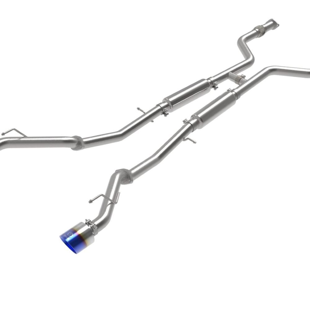 AFE POWER TAKEDA CAT-BACK EXHAUST SYSTEM W/ BLUE FLAME TIPS FOR RZ34 NISSAN Z