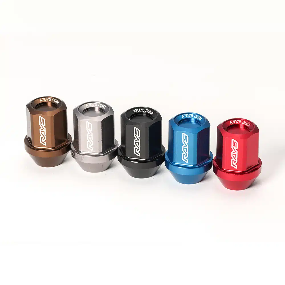 RAYS DURA-NUT L32 BLACK LUG NUT SET (16 LUG + 4 LOCK) FOR M12X1.25 THREAD VEHICLES [WDURA3212125B]