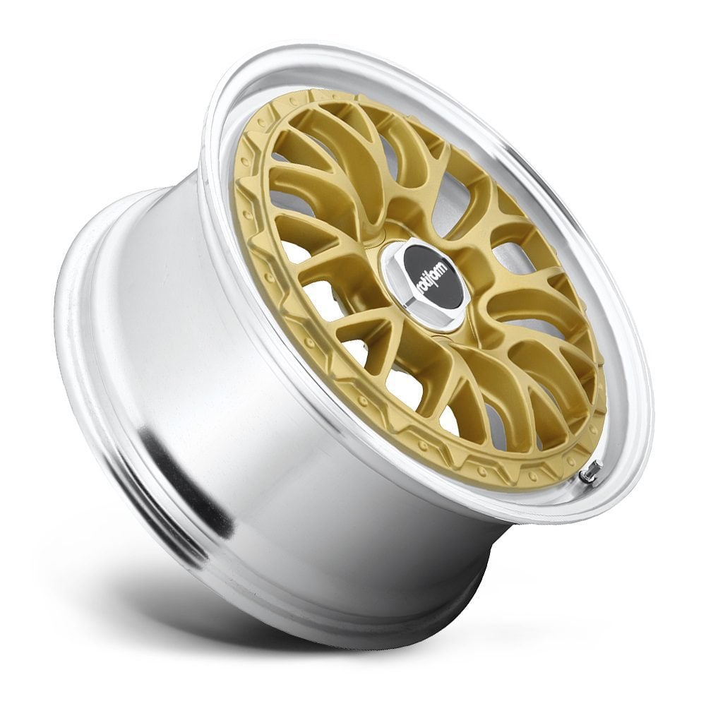 DISCONTINUED – ROTIFORM 19×8.5 5-112 +35 LSR MONOBLOC MATTE GOLD & MACHINED WHEEL – DISCONTINUED