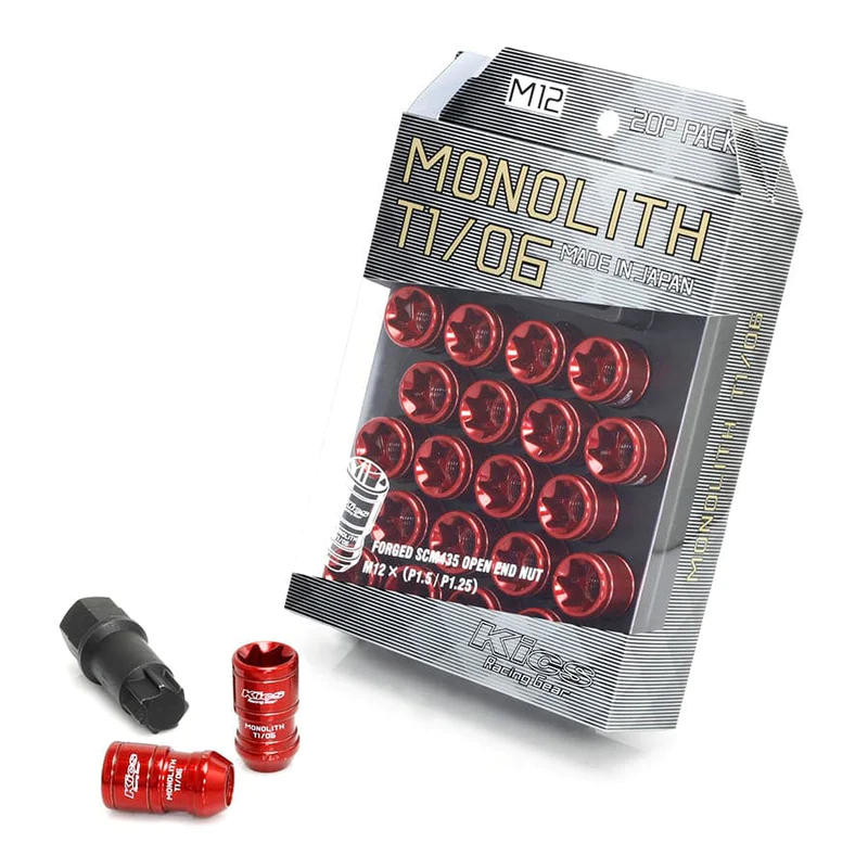 PROJECT KICS 14×1.50 MONOLITH T1/07 LUG NUT SET – RED (20 PCS)