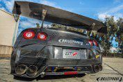 OVERTAKE DRY CARBON REAR DIFFUSER WITH HOLE FOR OEM JDM / EDM FOG LAMP FOR 2012-16 NISSAN GT-R [R35] DBA